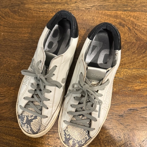 P448 John Python-Print Leather Low Top Sneakers - Picture 14 of 15